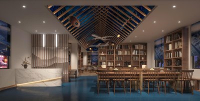 现代图书馆3D模型下载